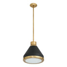 Thesis Lighting 207398A Doyle Pendant in Natural Brass, Matte Black