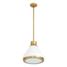 Thesis Lighting 207397A Doyle Pendant in Natural Brass, Matte White