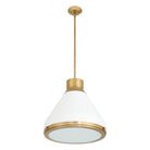 Thesis Lighting 207402A Doyle Pendant in Natural Brass, Matte White