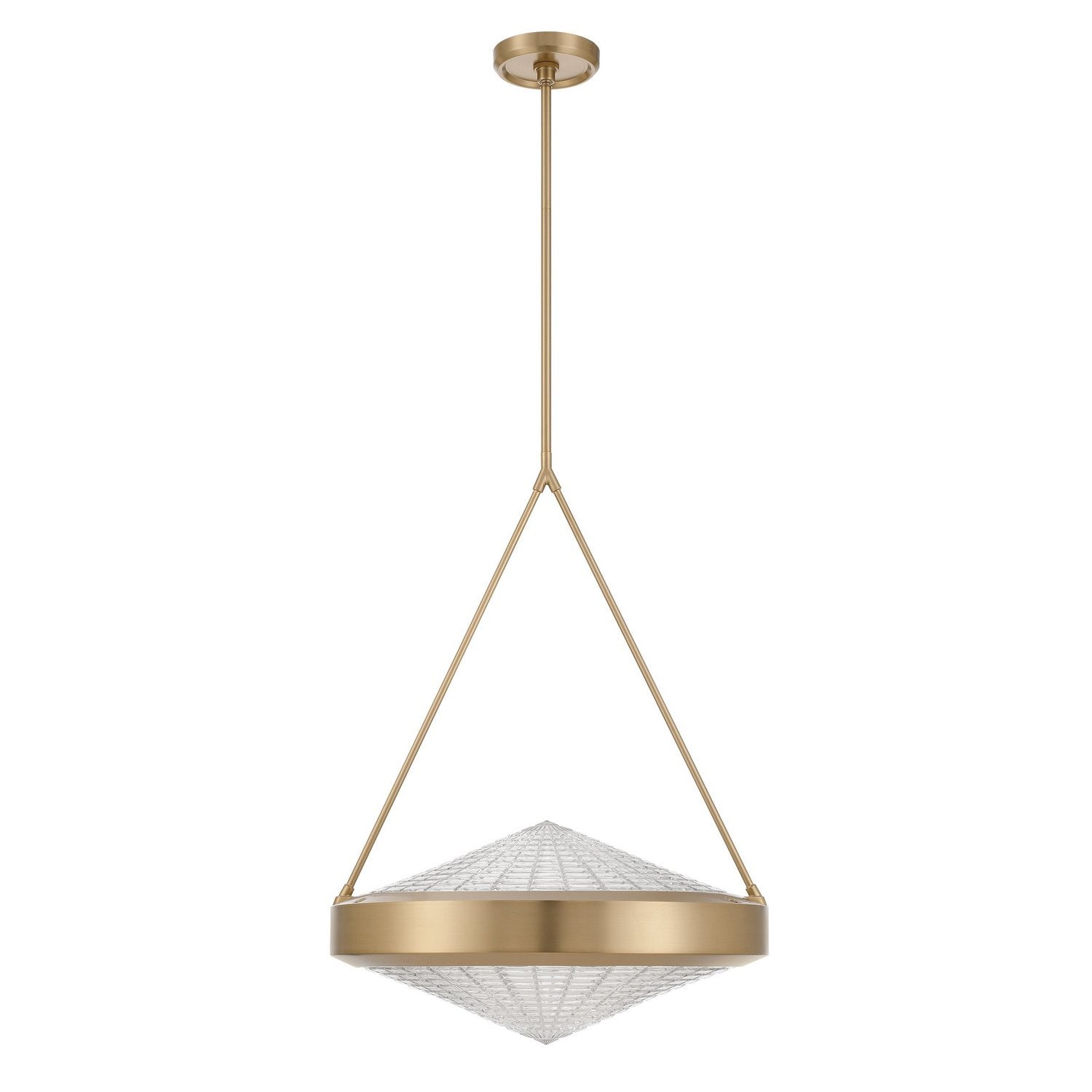 Thesis Lighting 207427A Agate Pendant in Champagne Gold, Clear Holophane