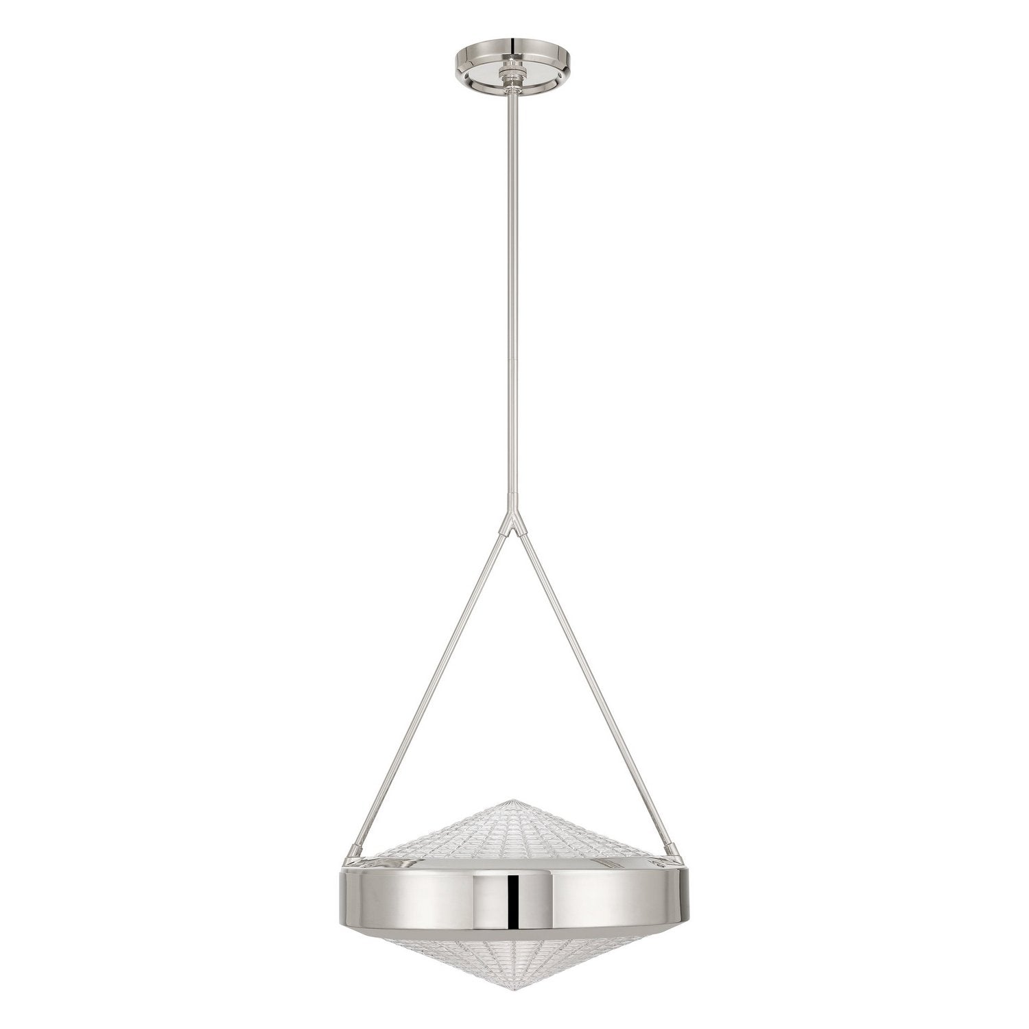 Thesis Lighting 207428A Agate Pendant in Polished Nickel, Clear Holophane