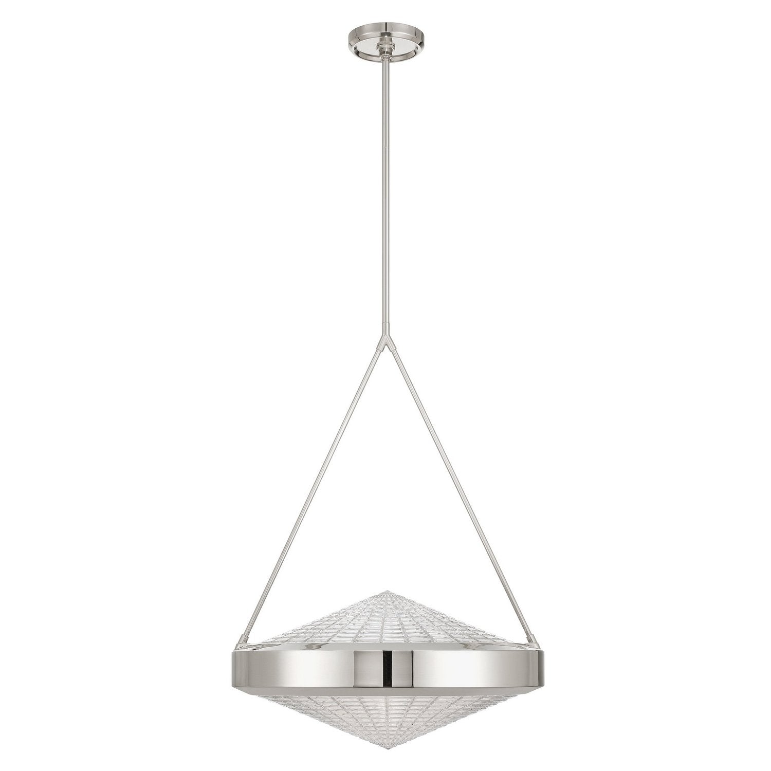 Thesis Lighting 207429A Agate Pendant in Polished Nickel, Clear Holophane