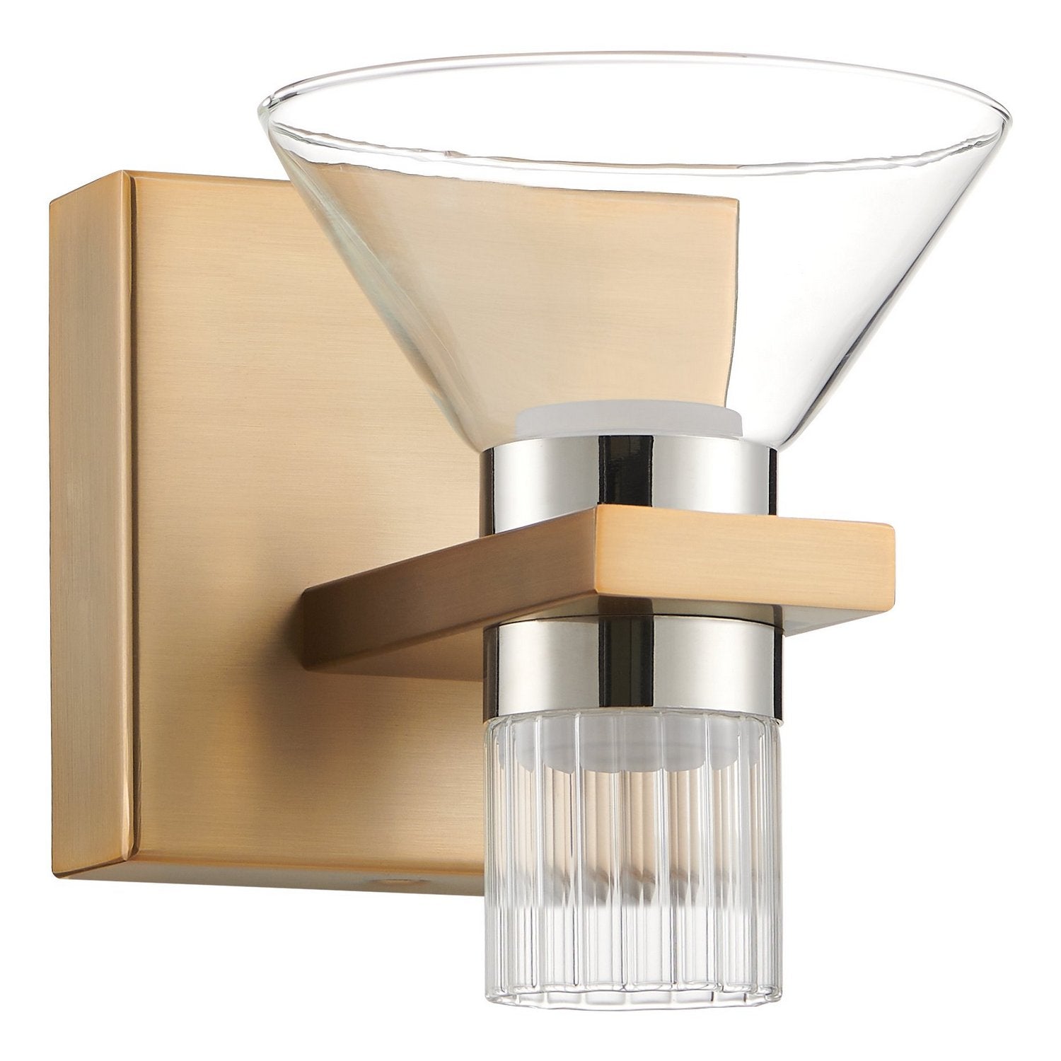 Thesis Lighting 207683A Blake LED Vanity in Champagne Gold, Polished Nickel