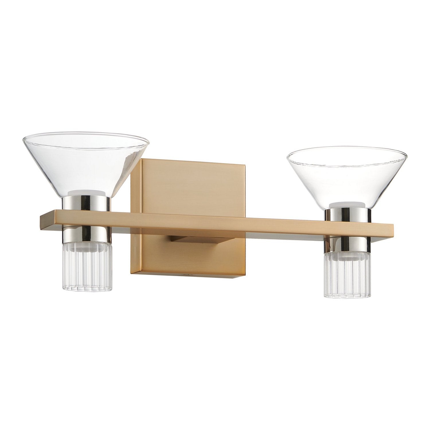 Thesis Lighting 207684A Blake LED Vanity in Champagne Gold, Polished Nickel