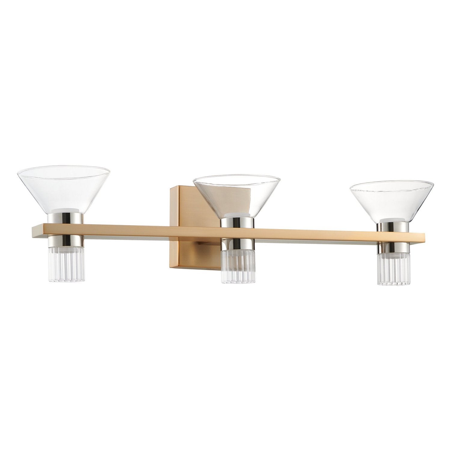 Thesis Lighting 207685A Blake LED Vanity in Champagne Gold, Polished Nickel