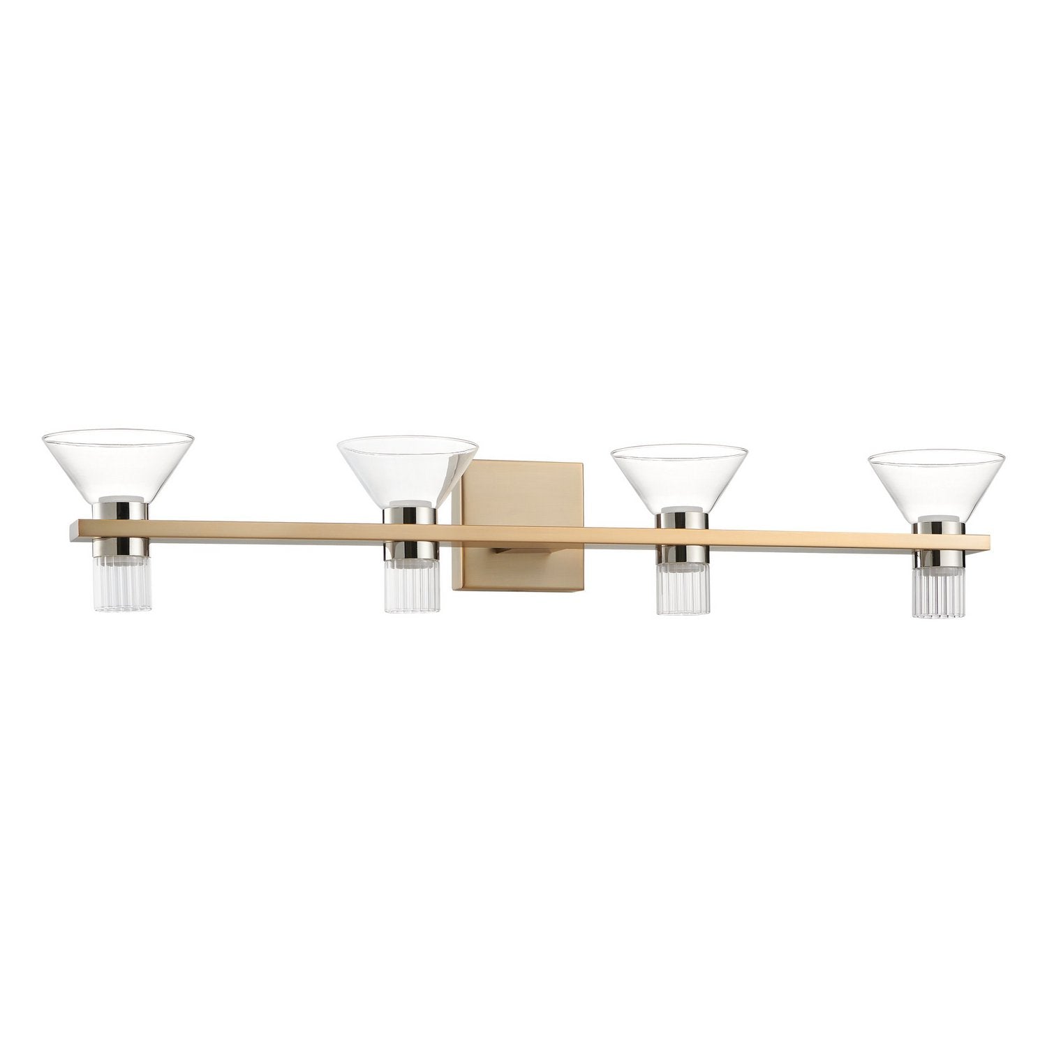 Thesis Lighting 207686A Blake LED Vanity in Champagne Gold, Polished Nickel
