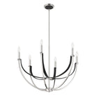Thesis Lighting 207886A Sussex Chandelier in Polished Nickel, Black