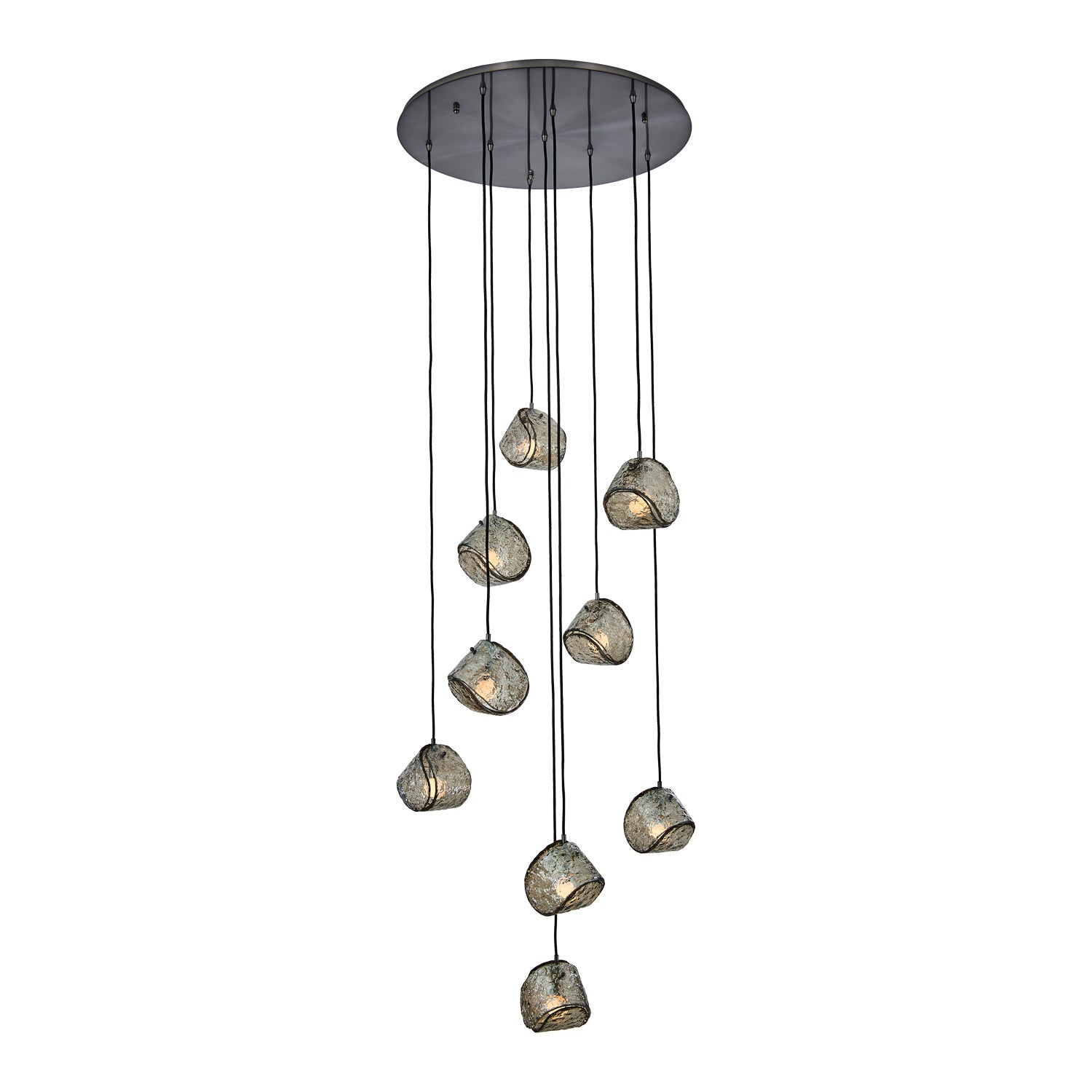 Kalco - 529553SBN - Nine Light Chandelier - Pallina - Satin Black Nickel