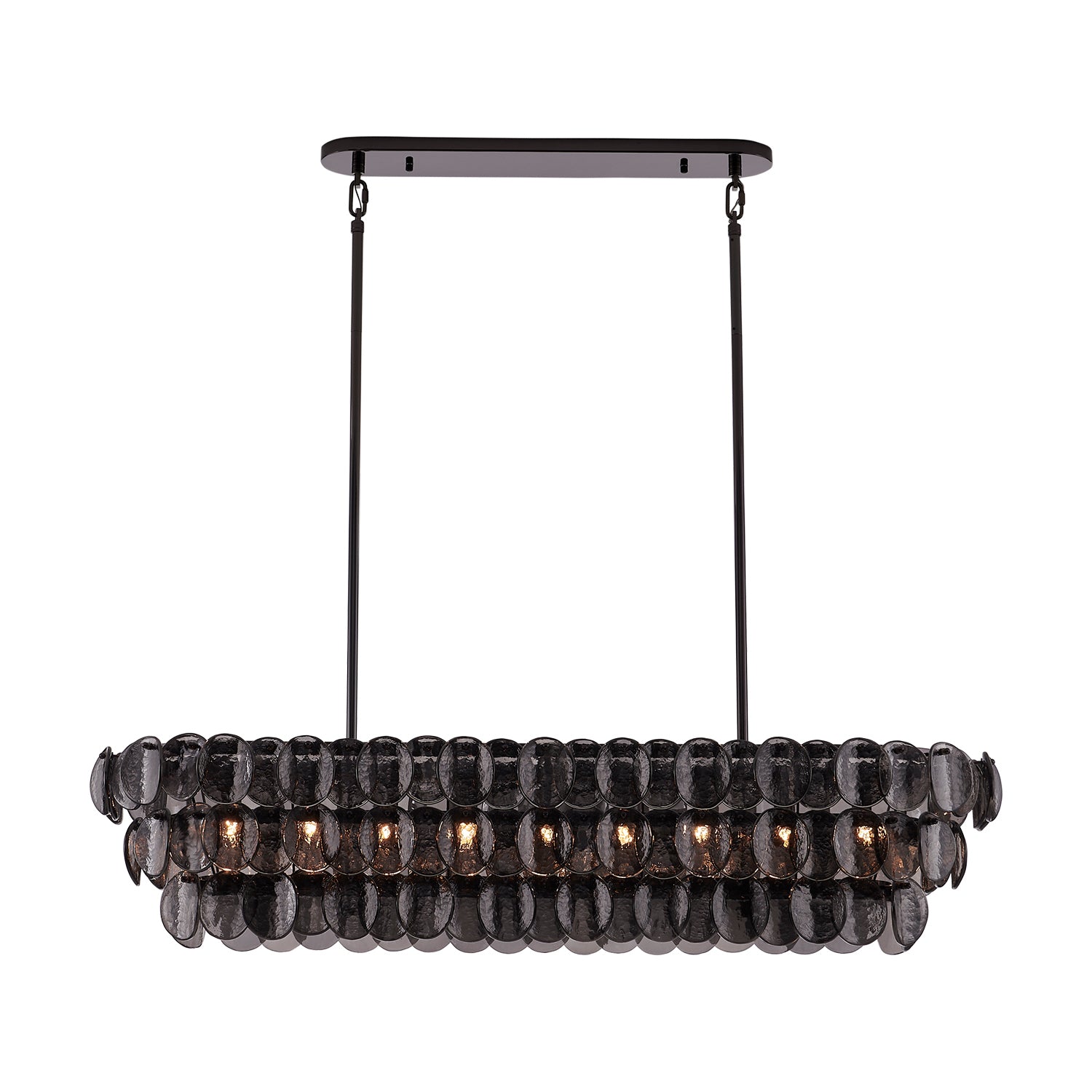 Kalco - 524661BN - Nine Light Linear Pendant - Uroko - Black Nickel