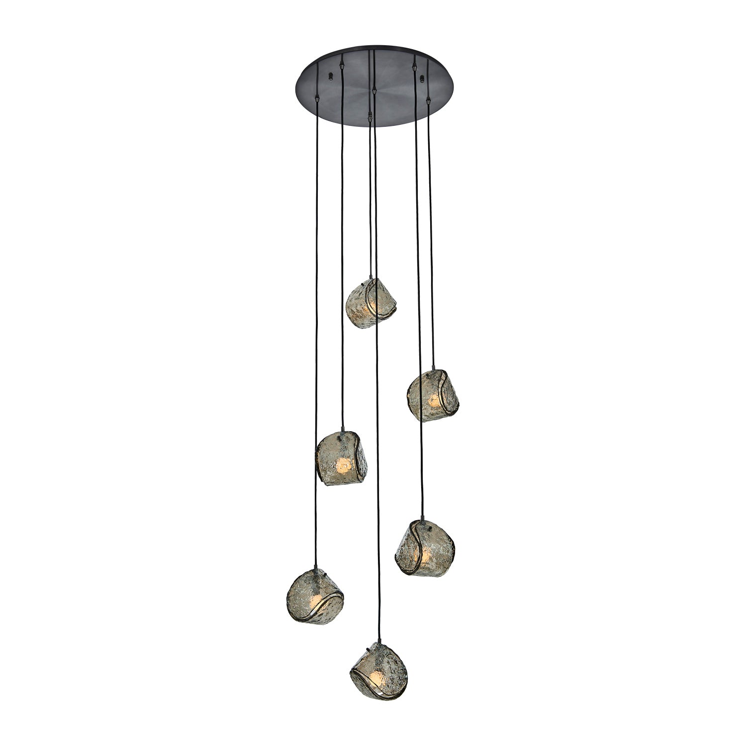 Kalco - 529552SBN - Six Light Chandelier - Pallina - Satin Black Nickel