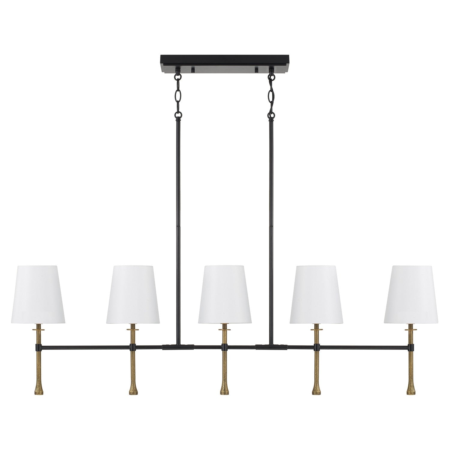 Capital Lighting - 860751MBG-717 - Five Light Island Pendant - Hollis - Matte Black with Hammered Gold