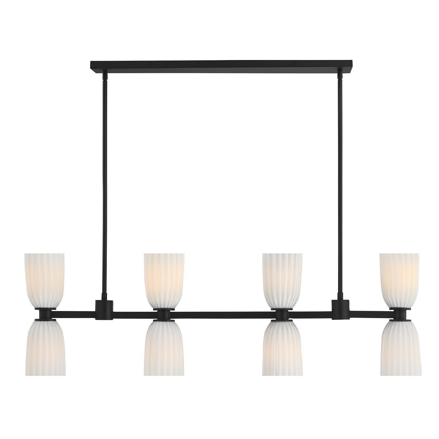 Savoy House - 1-1249-8-89 - Eight Light Linear Chandelier - Baldwin - Matte Black
