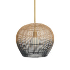 Arteriors DPS09 Swami Pendant in Natural and Black/Antique Brass