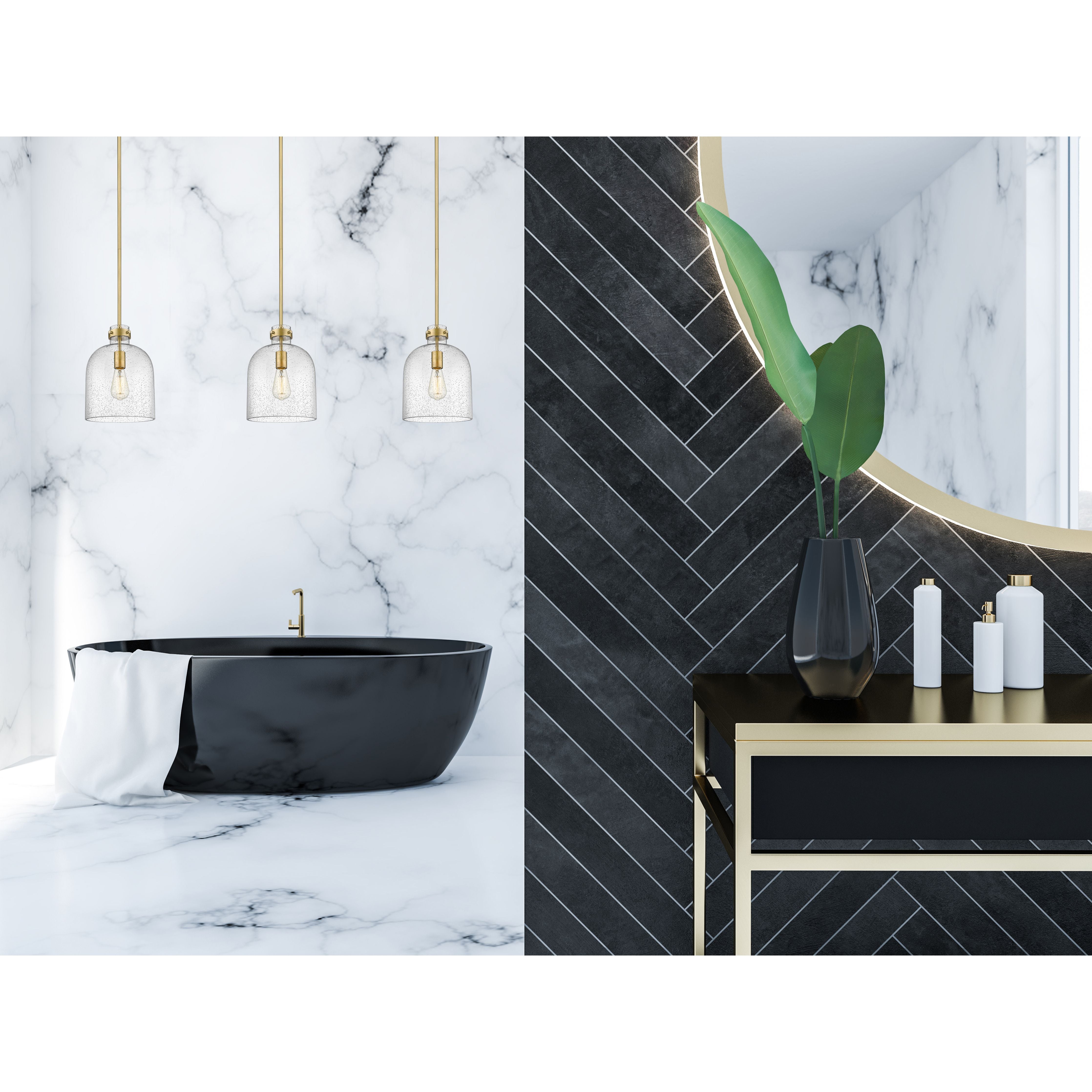Z-Lite 817-9RB Pearson Pendant in Rubbed Brass room shot