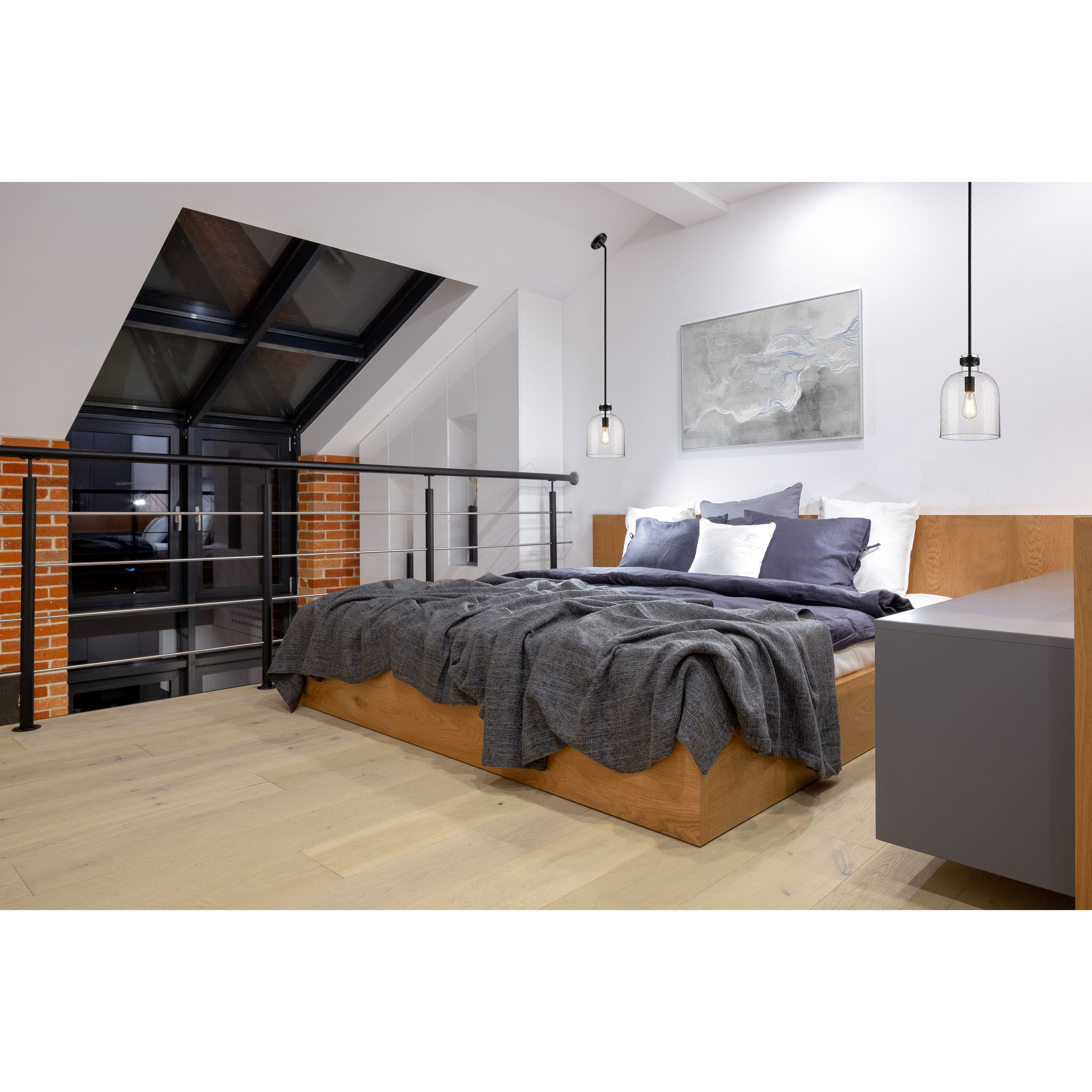 Z-Lite 817-9MB Pearson Pendant in Matte Black room shot 2