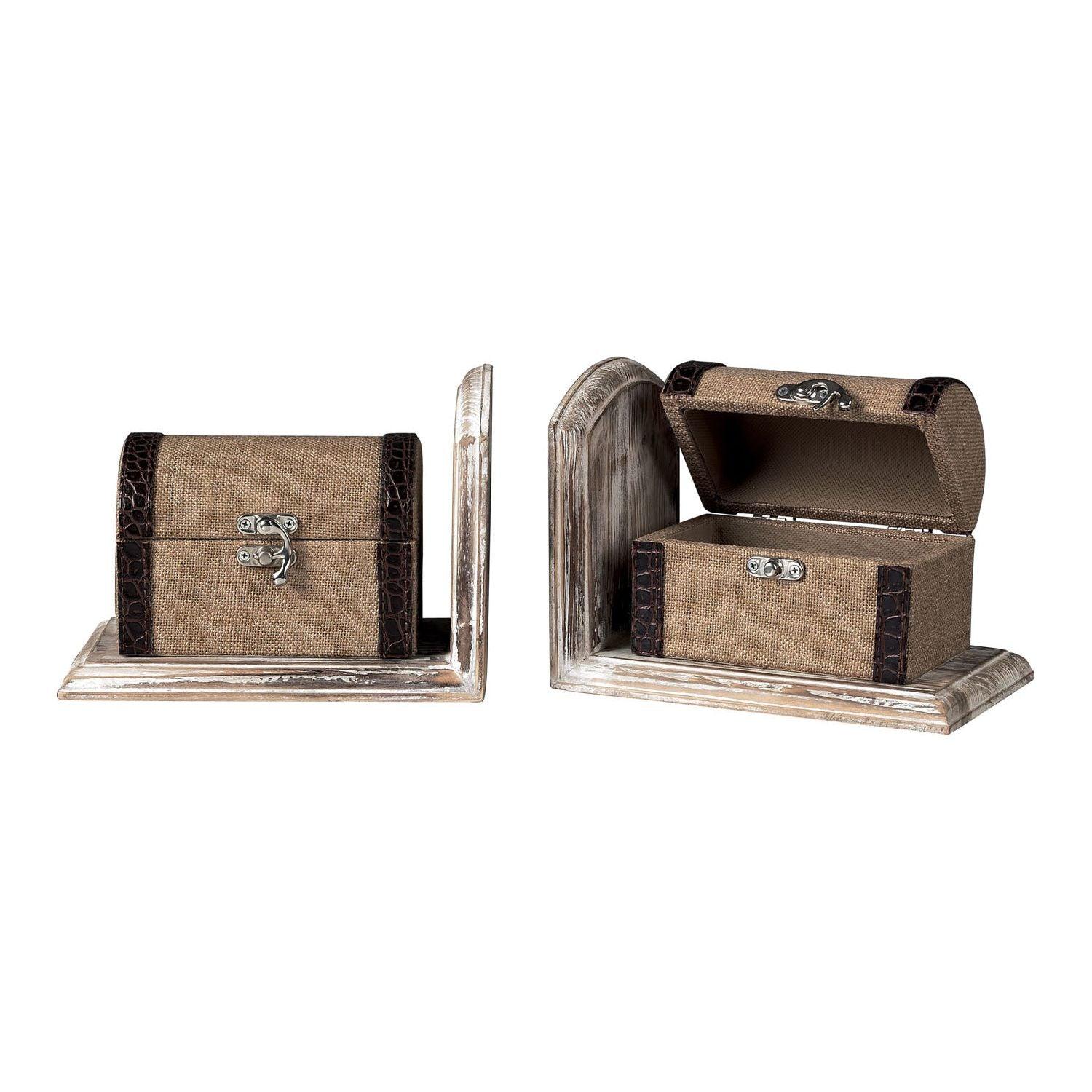 ELK Home - Travelers Trunk Bookends - 89-8014/S2 - Canada Light Shop