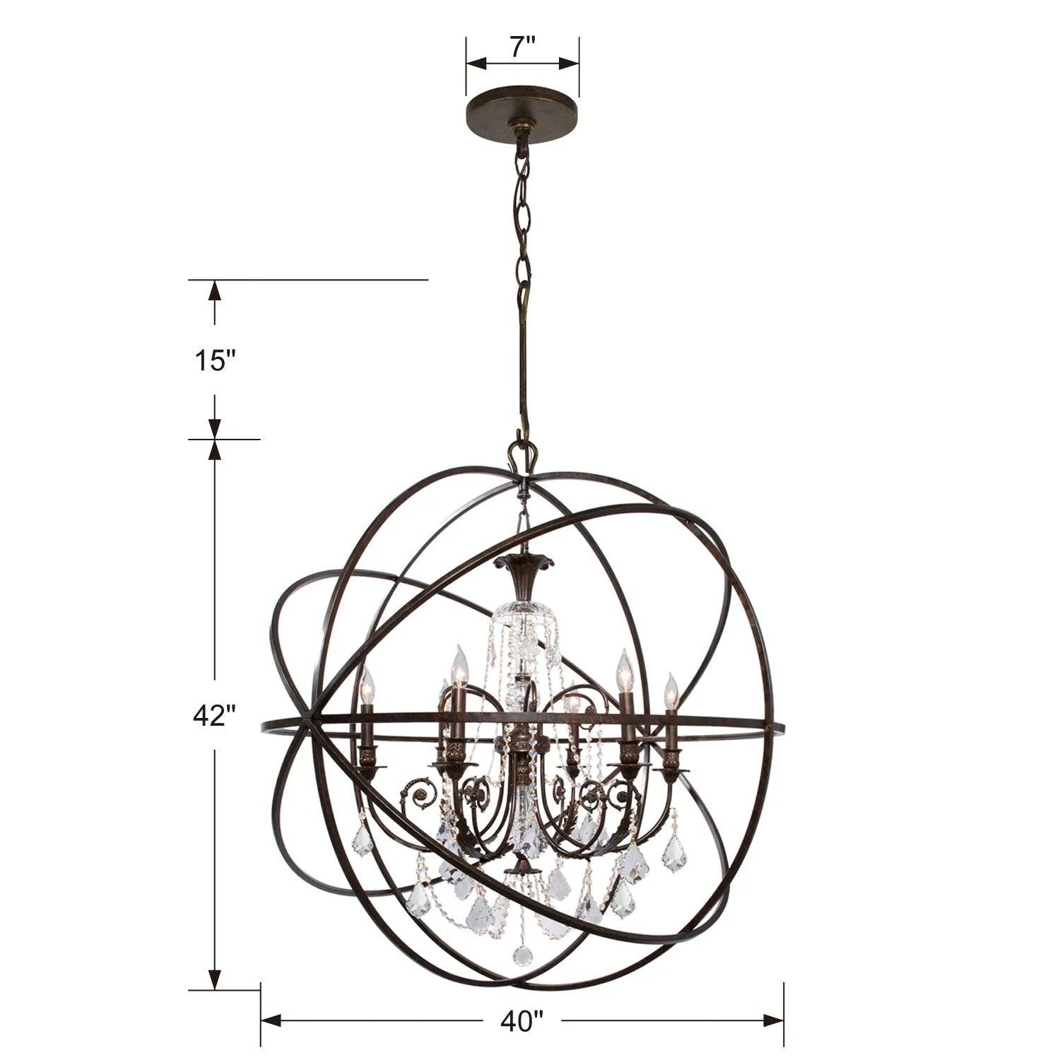 Crystorama - Solaris Six Light Chandelier - 9219-EB-CL-MWP - Canada Light Shop