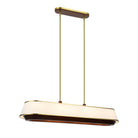Varaluz - 520N06SBW - Six Light Linear Pendant - Desert Flyer - Satin Brass/Medium Walnut