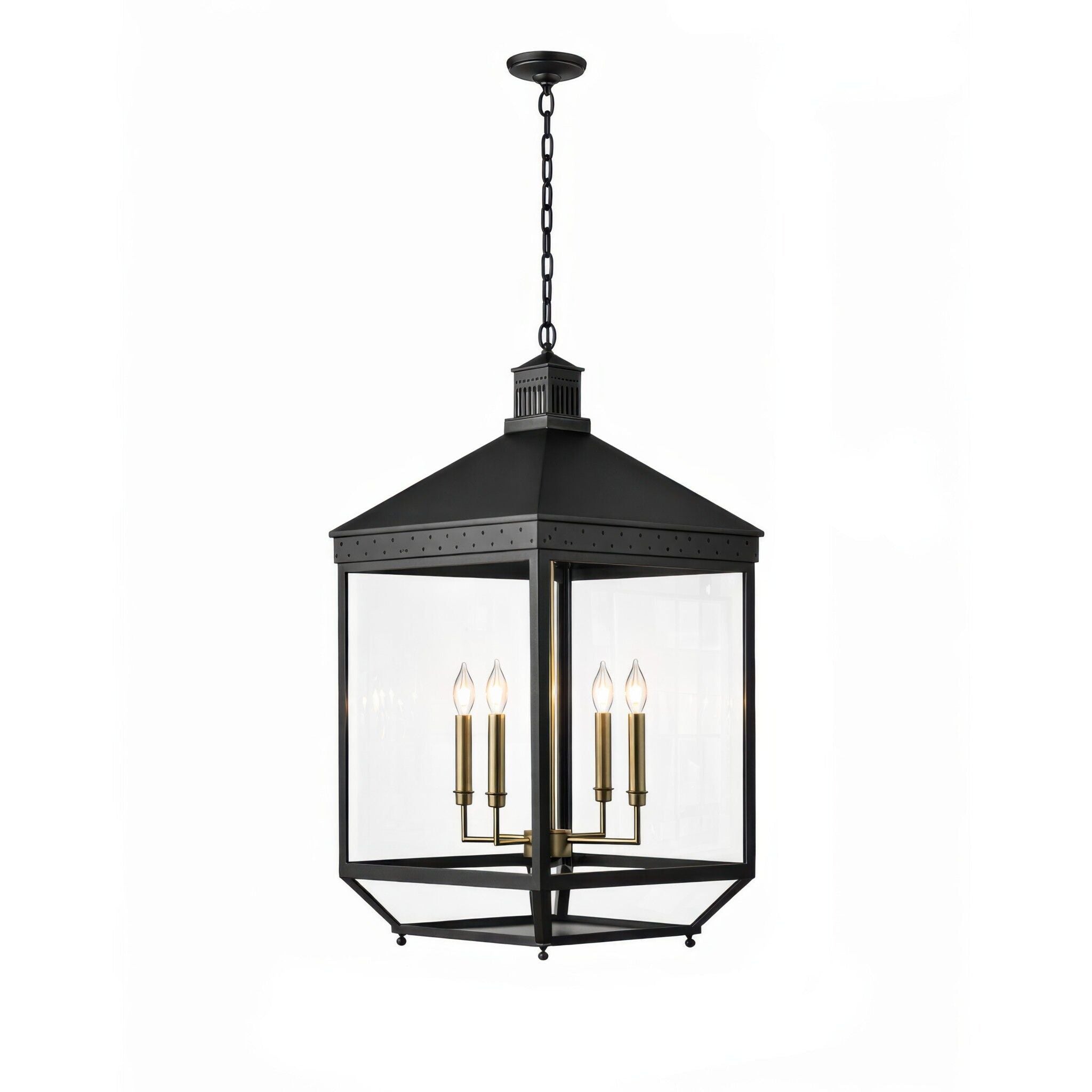 Varaluz - 547P04LAZNCATB - Four Light Pendant - Midnight Manor - Blackened Zinc/Antique Bronze