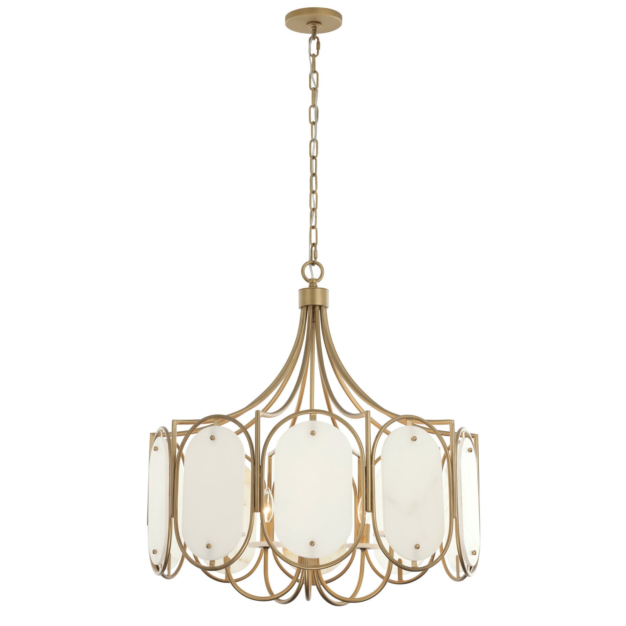 Varaluz - 556P05BK - Five Light Pendant - Panelist - Brass Kisser