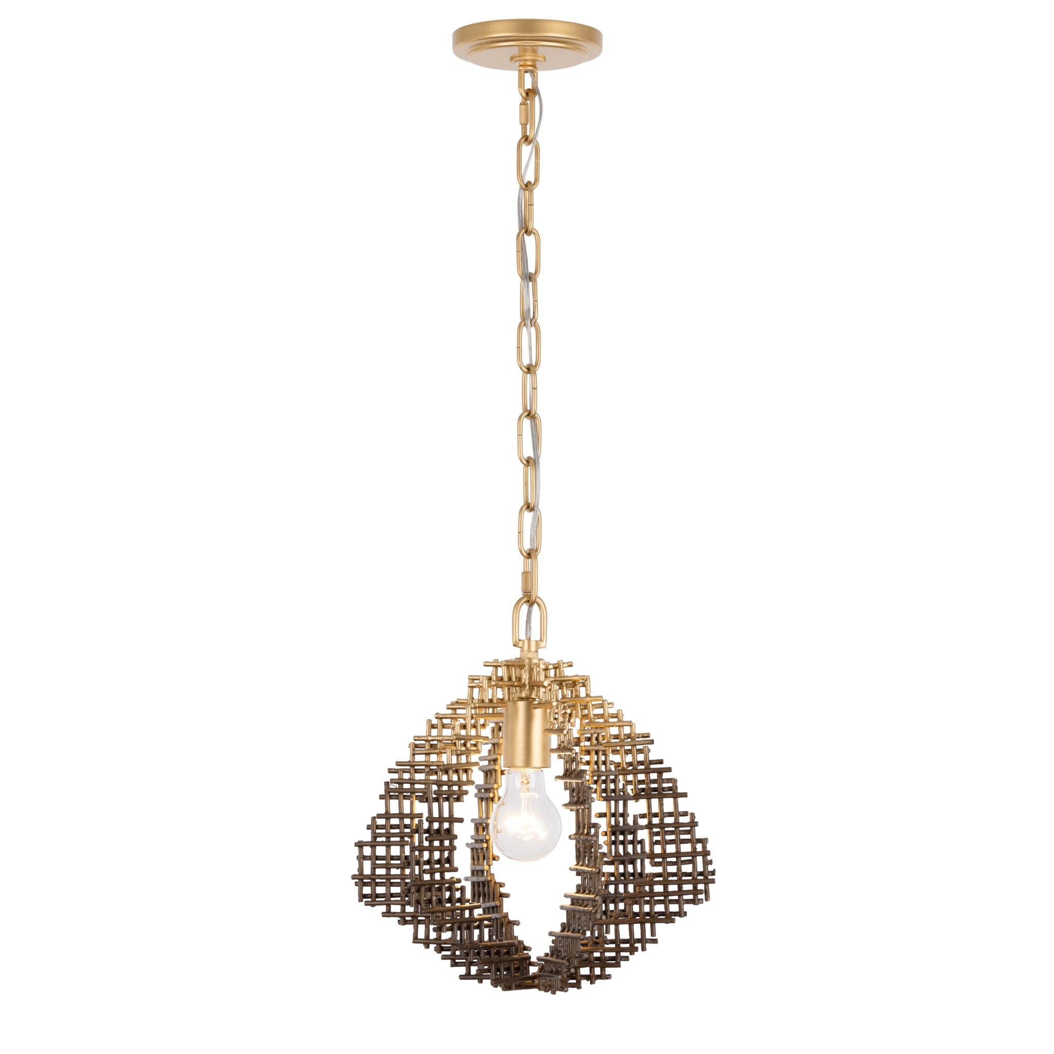 Varaluz - 559P01DBFG - One Light Pendant - Construct - Dark Bronze / French Gold