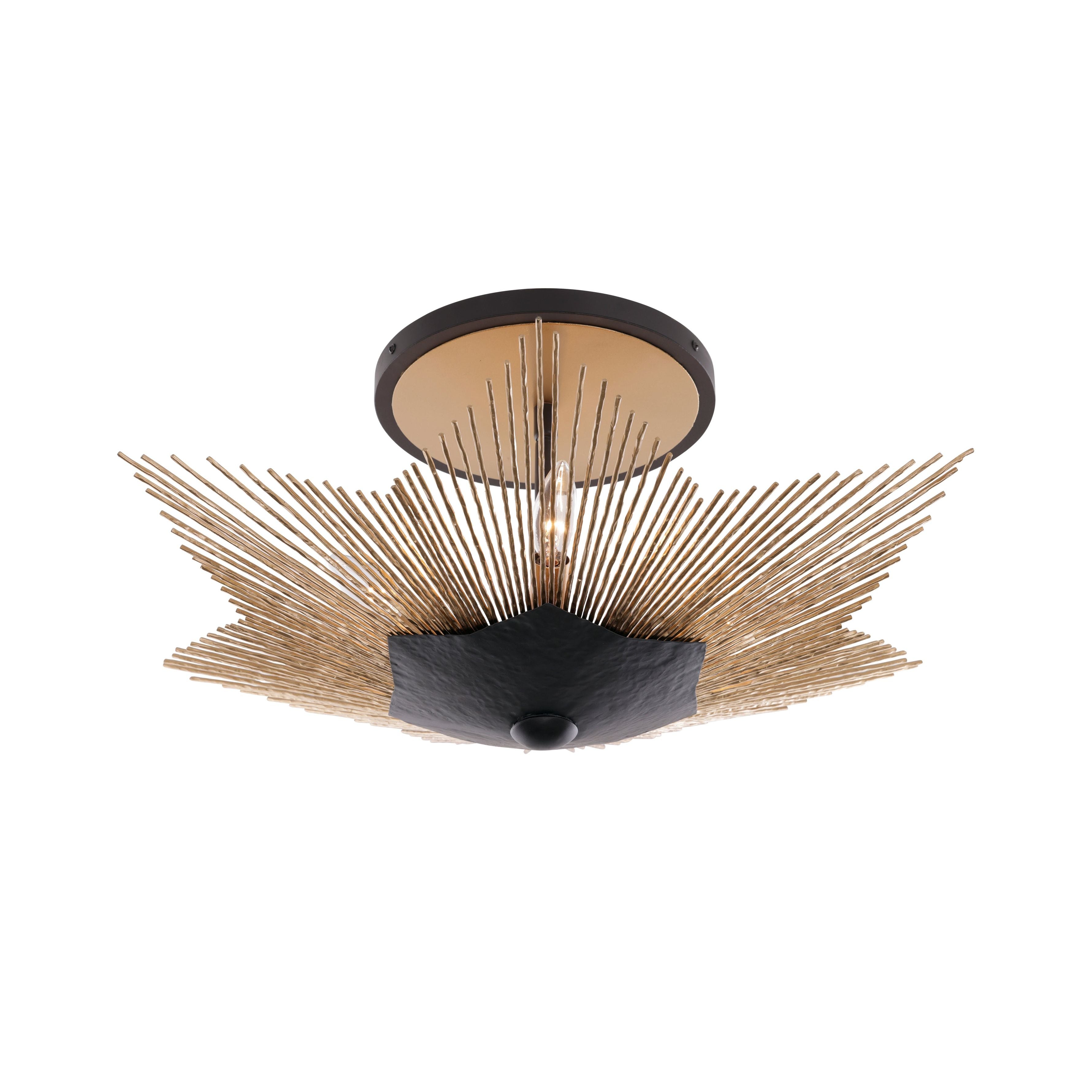 Varaluz - 570S03DBFG - Three Light Semi-Flush Mount - Aristocrat - Dark Bronze / French Gold