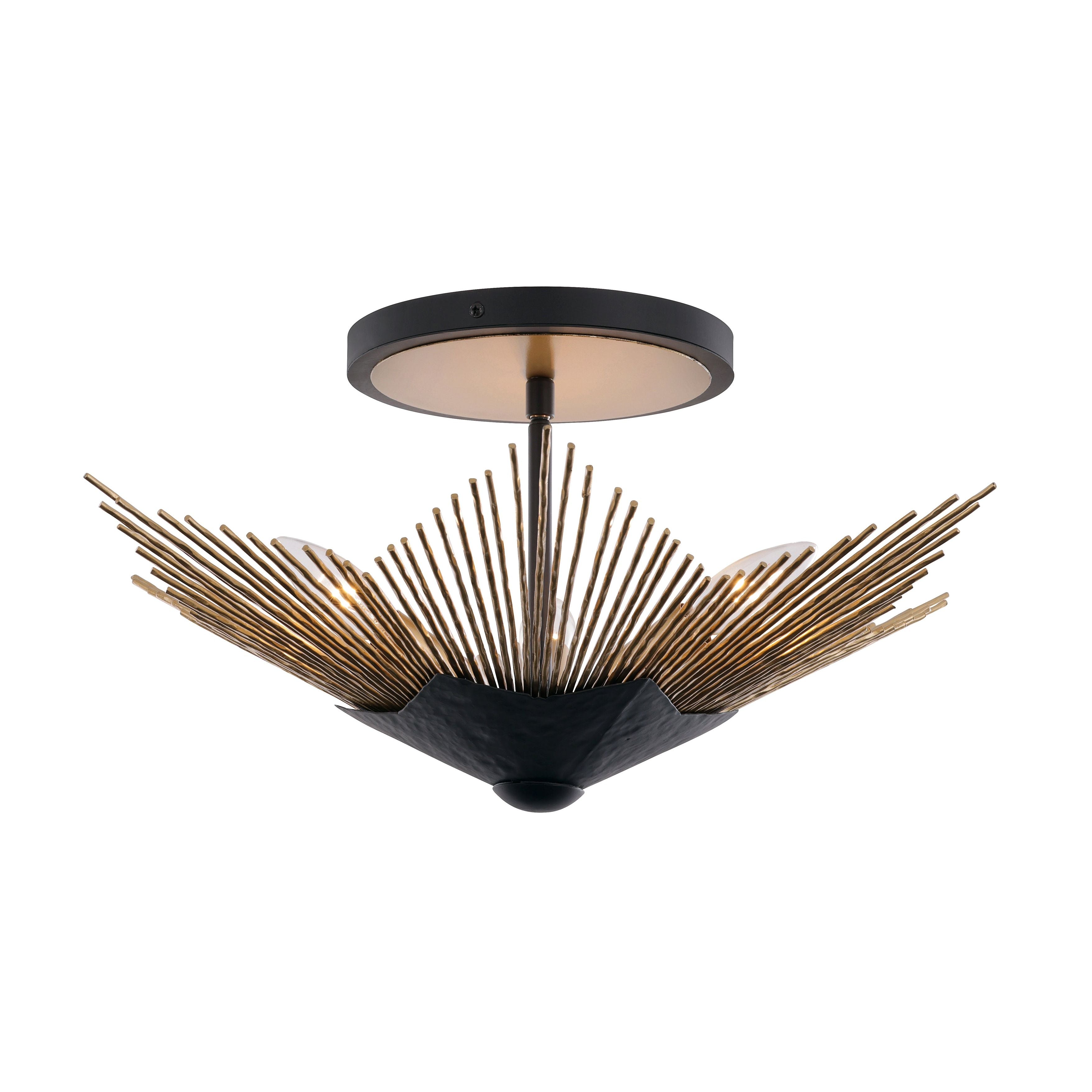 Varaluz - 570S04DBFG - Four Light Semi-Flush Mount - Aristocrat - Dark Bronze / French Gold