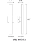 Z-Lite 576S-2-BK-LED Z-Lite Edge Outdoor Wall Sconce in Black