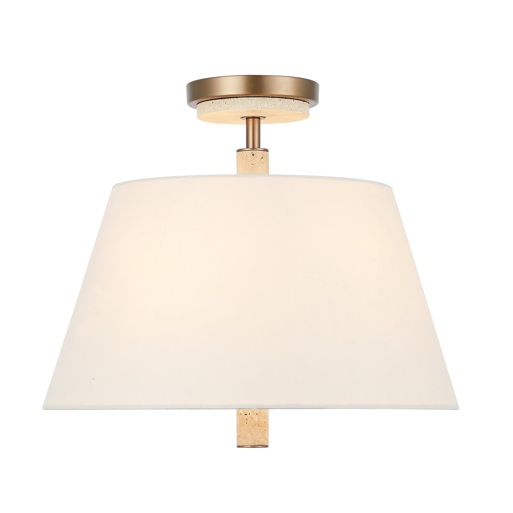 Varaluz - 576S03BG - Three Light Semi-Flush Mount - Rockford - Brontourage/Travartine