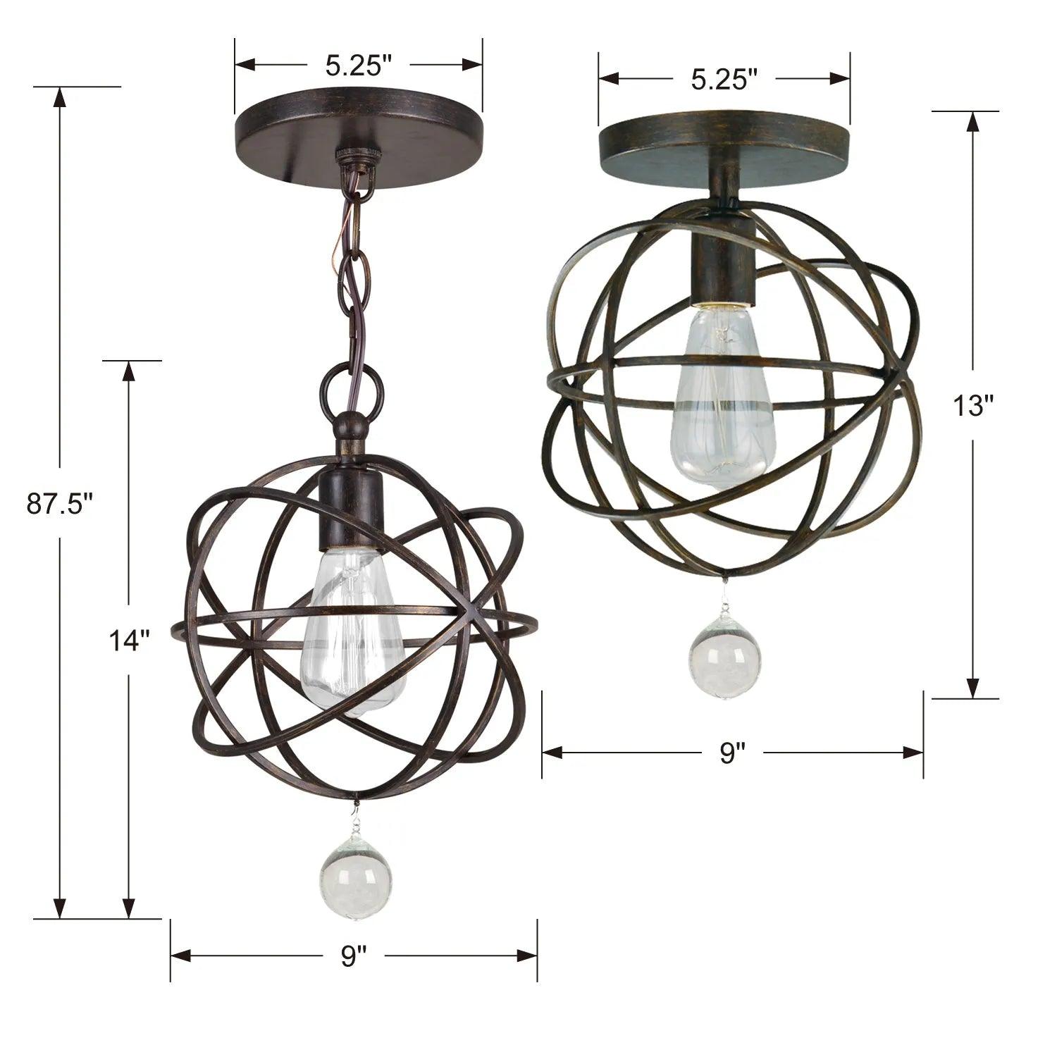 Crystorama - Solaris One Light Pendant - 9220-EB - Canada Light Shop