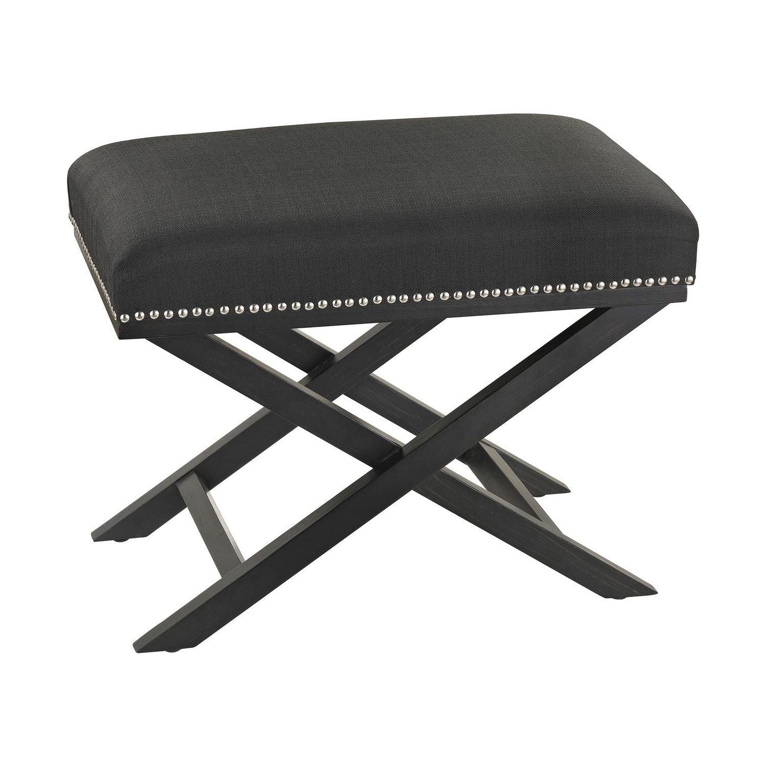 ELK Home - Black Cross Bench - 180-009 - Canada Light Shop