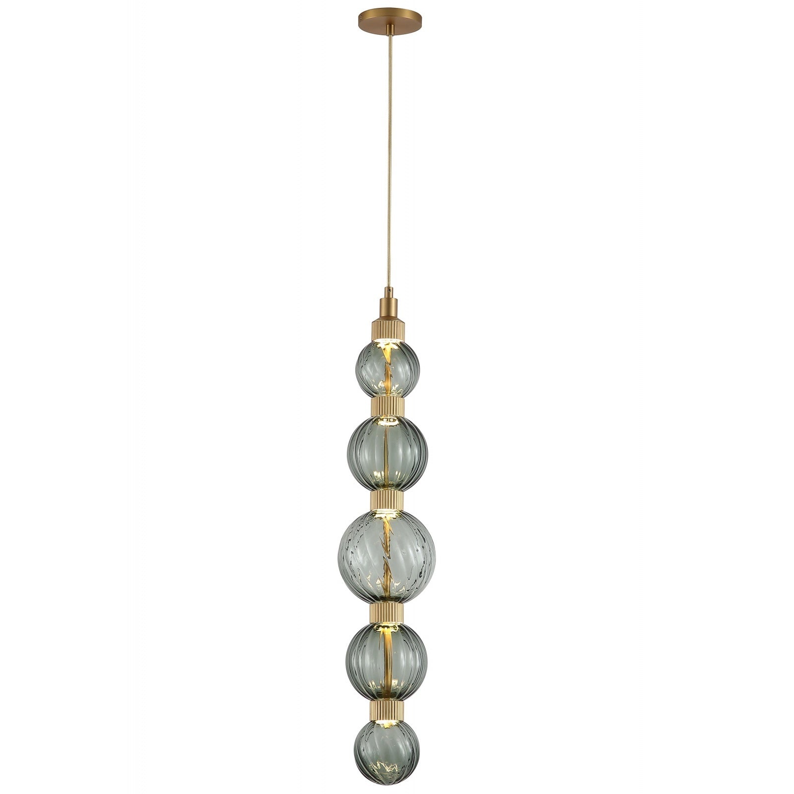 Avenue Lighting - HF7960-AB-GRN - LED Pendant - Zayna - Aged Brass