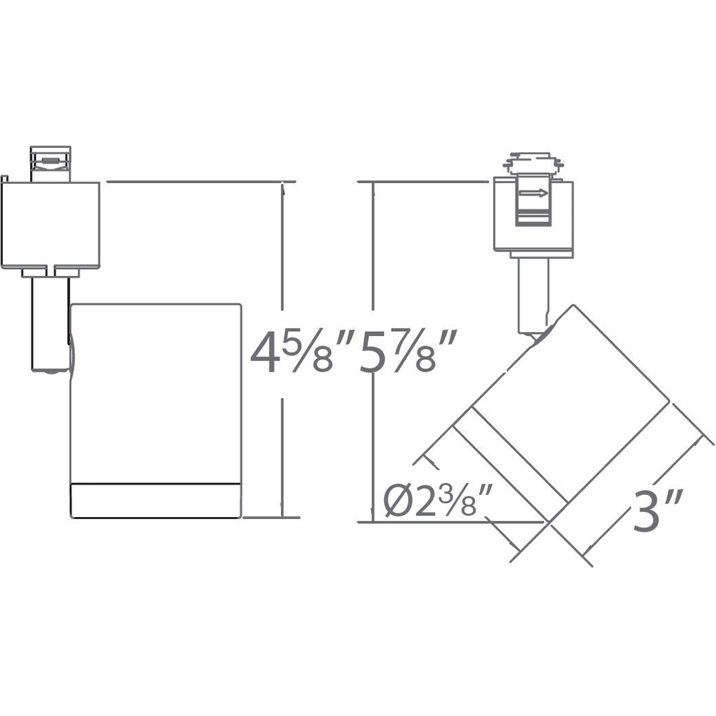 WAC Lighting - Charge LED Track Head - 8010-CS Dimensions - Canada Light Shop