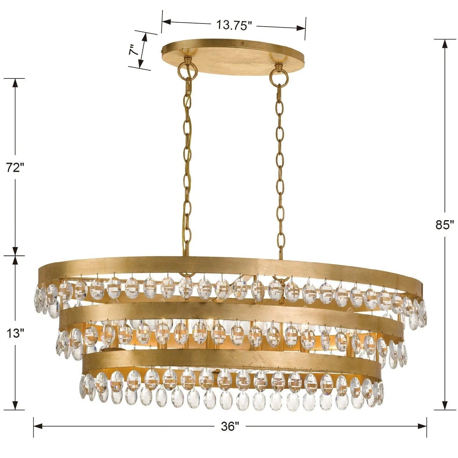 Crystorama - Perla Six Light Chandelier - 6107-GA - Canada Light Shop