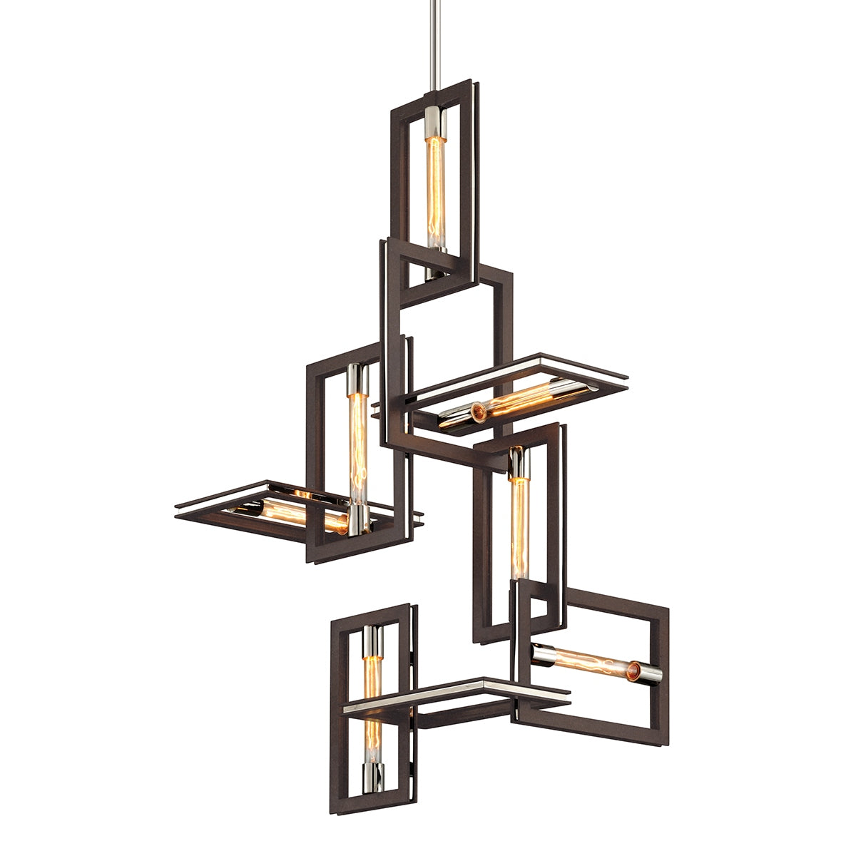Troy Lighting Canada - F6187-TBZ/SS - Seven Light Chandelier - Enigma - Textured Bronze