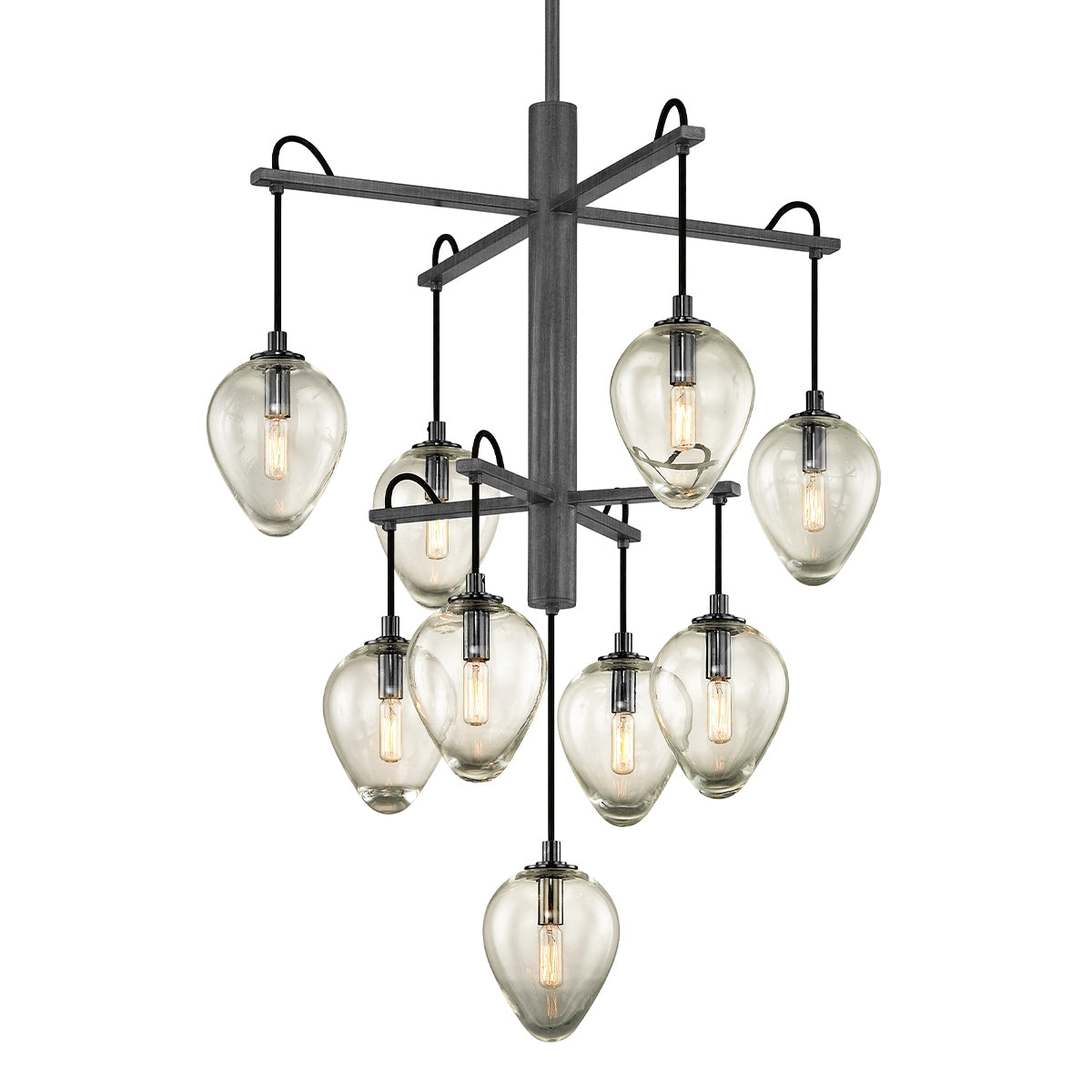 Troy Lighting Canada - F6207-GRA/BCR - Nine Light Chandelier - Brixton - Graphite/Black Chrome