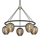 Troy Lighting Canada - F6215-TBK/PN - Five Light Chandelier - Iliad - Carbide Blk & Pol Nickel