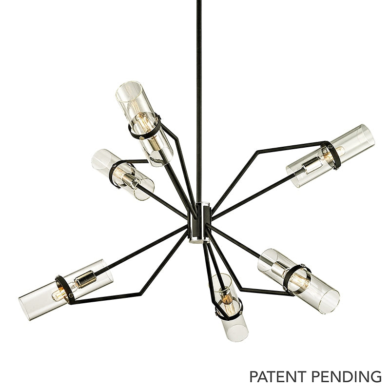 Troy Lighting Canada - F6326-TBK/PN - Six Light Chandelier - Raef - Textured Black & Polish Nickel