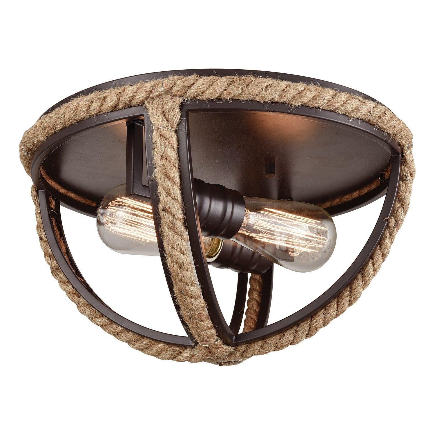 ELK Home - Natural Rope Flush Mount - 63062-2 - Canada Light Shop