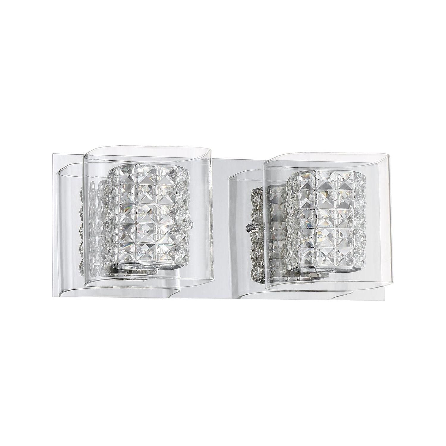 Kendal Lighting - Crystorama Vanity Light - VF7400-2L-CH - Canada Light Shop