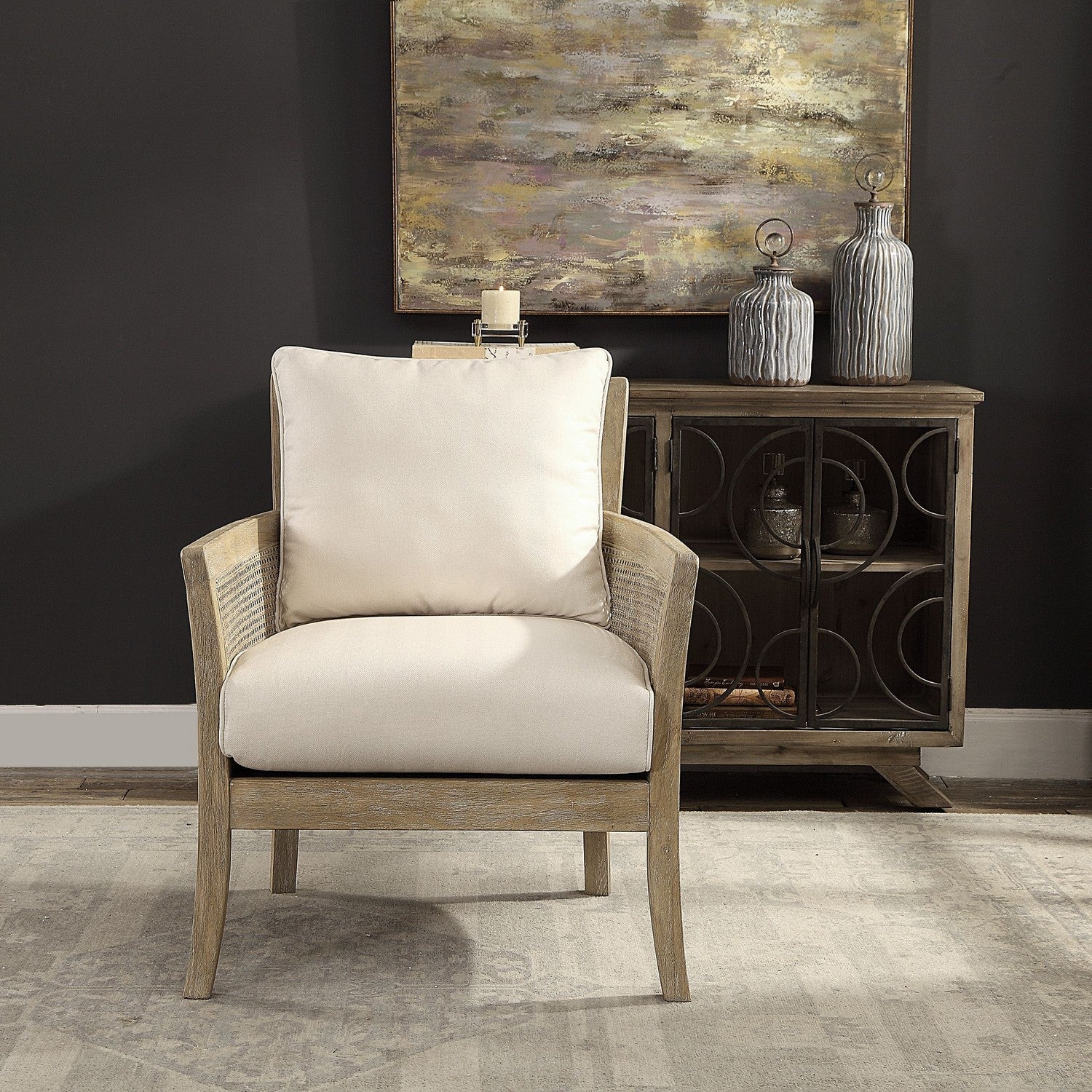 Uttermost - 23461 - Arm Chair - Encore - Sandstone
