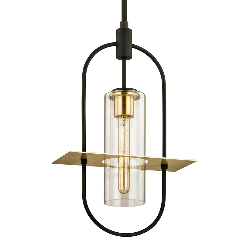 Troy Lighting Canada - F6397-TBZ/BBA - One Light Hanging Lantern - Smyth - Textured Bronze Brushed Brass