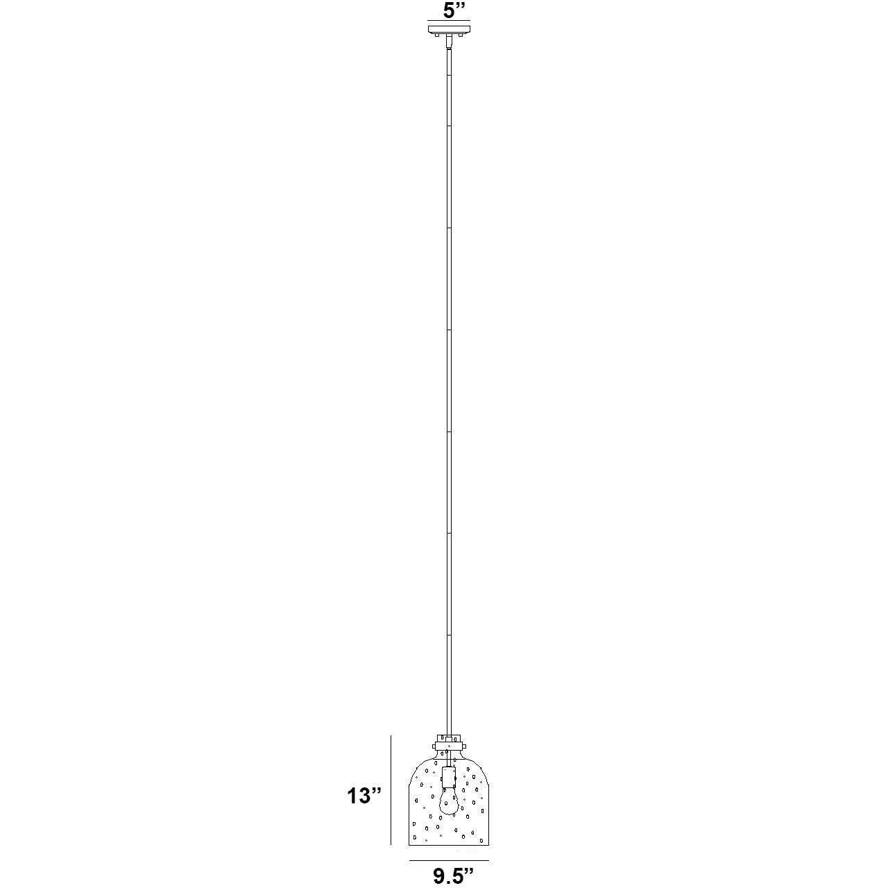 Z-Lite 817-9PN Pearson Pendant in Polished Nickel line drawing