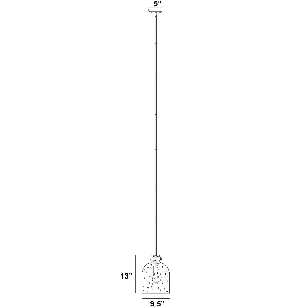 Z-Lite 817-9RB Pearson Pendant in Rubbed Brass line drawing