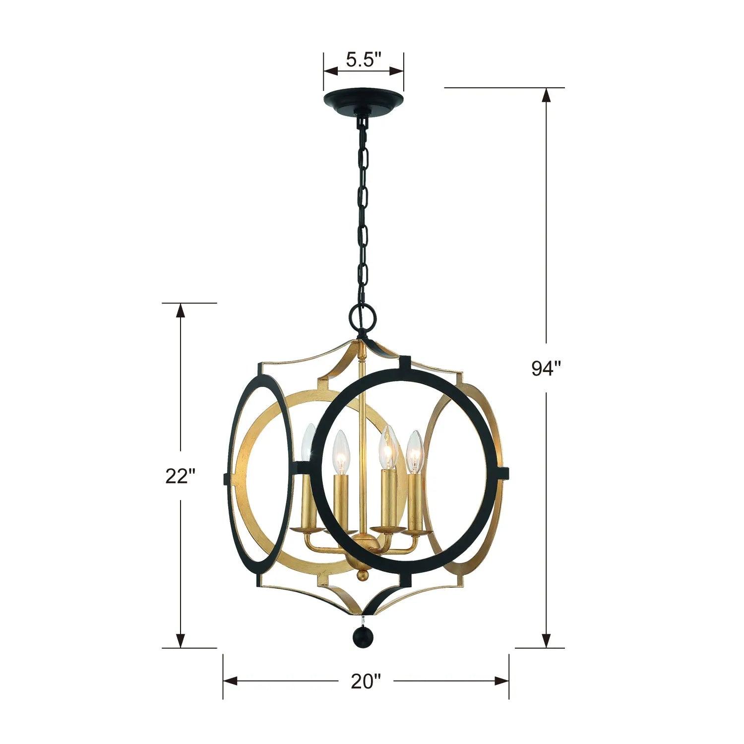 Crystorama - Odelle Four Light Chandelier - ODE-704-BK-GA - Canada Light Shop