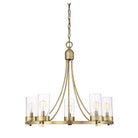 Meridian M10018NB Five Light Chandelier in Natural Brass