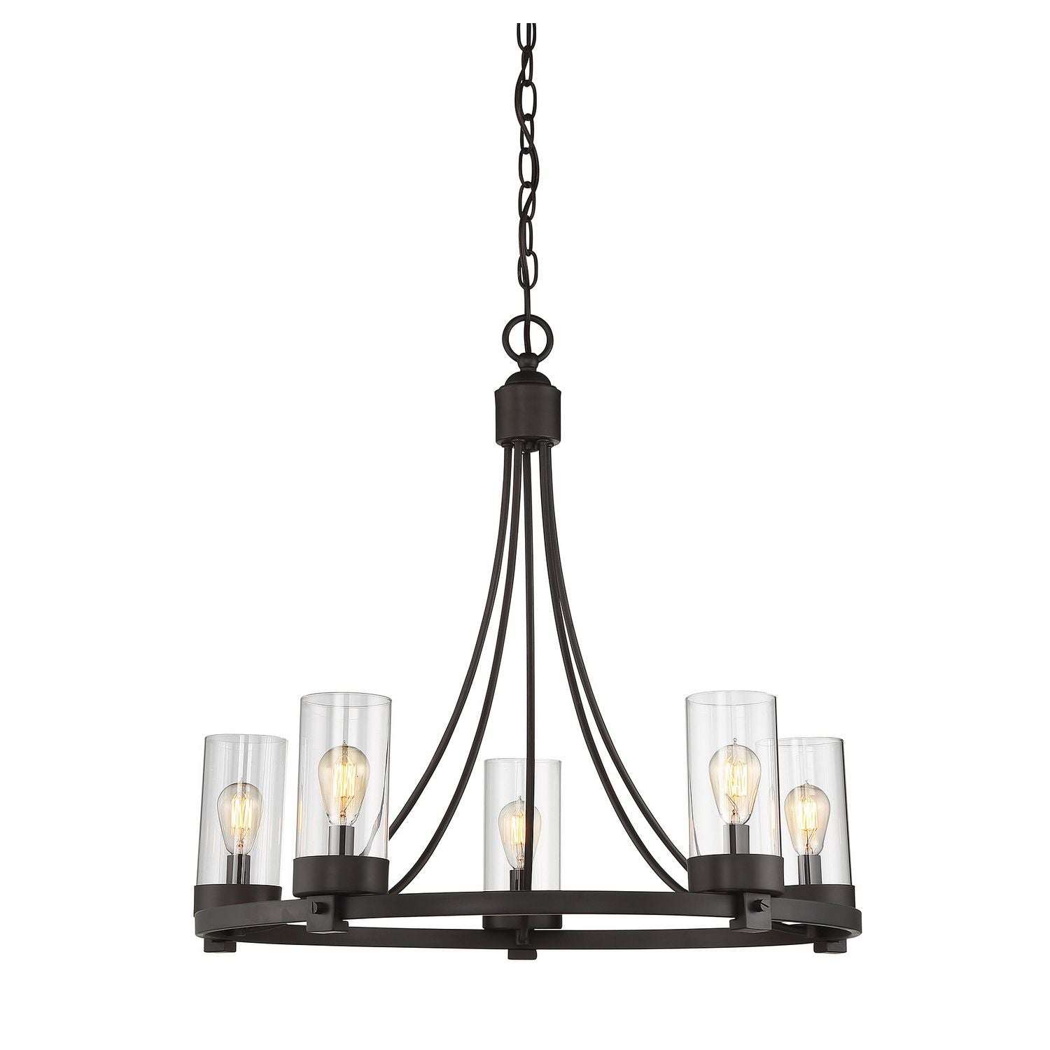 Meridian M10018ORB Five Light Chandelier in Oil Rubbed Bronze