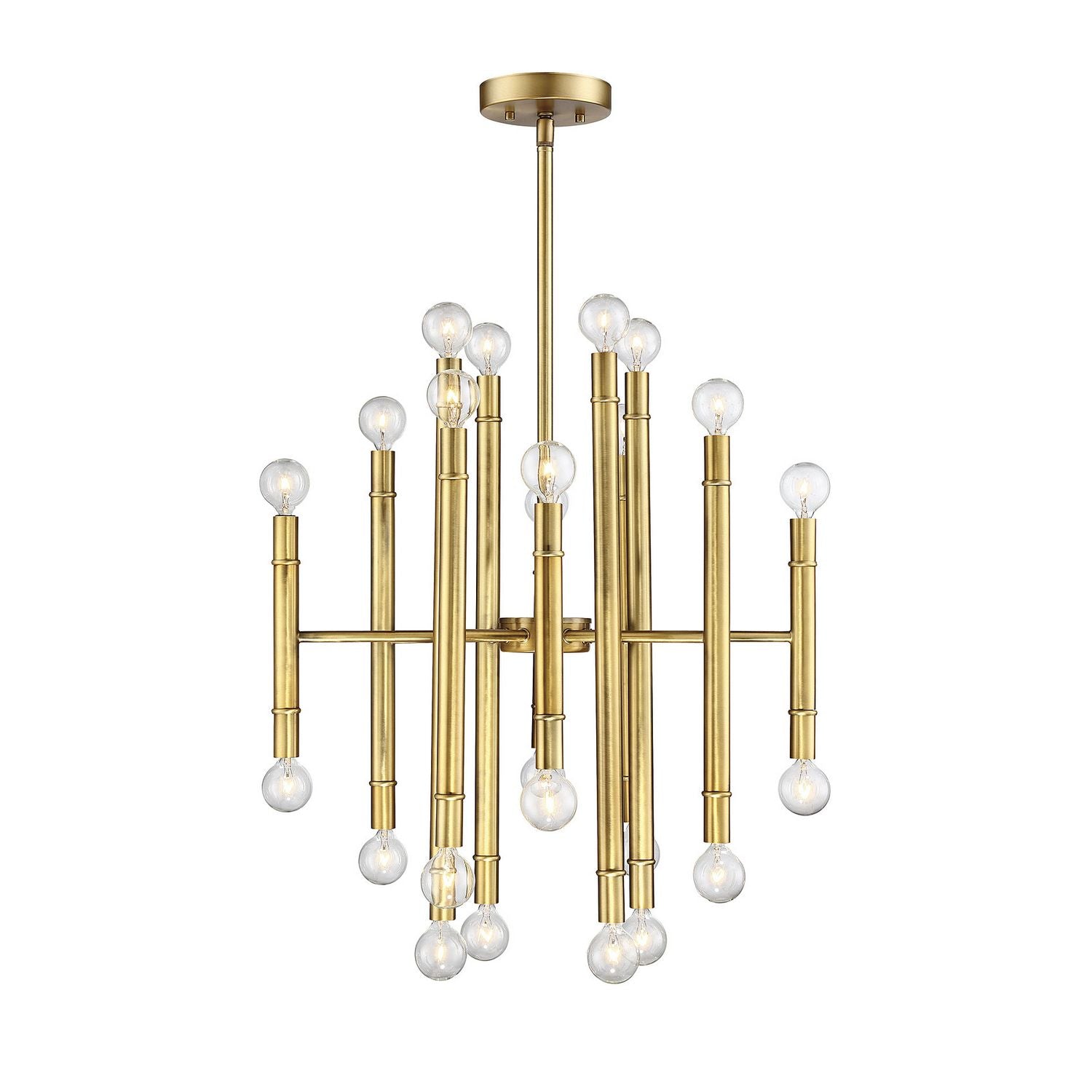Meridian M10040NB 24 Light Chandelier in Natural Brass