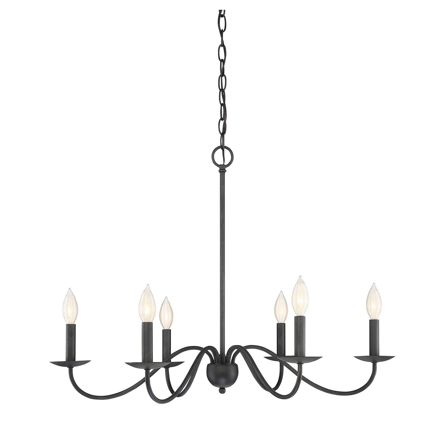 Meridian M10042AI Six Light Chandelier in Aged Iron