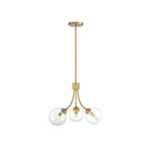 Meridian M10057NB Three Light Chandelier in Natural Brass
